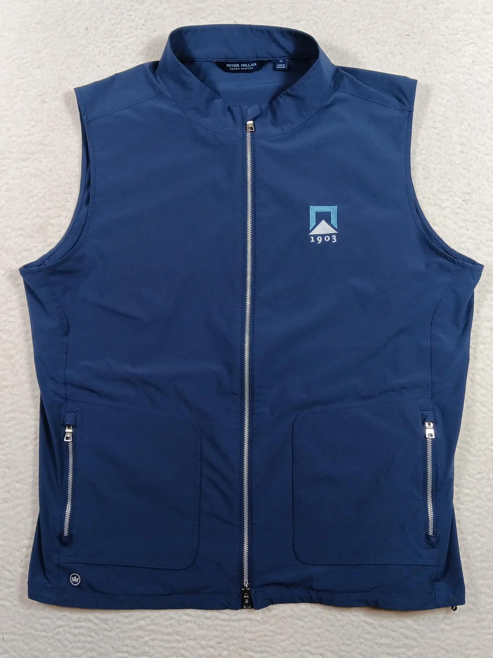 Peter Millar Vest Mens XL Blue Crown Crafted Contour Performance Husqvarna 1903